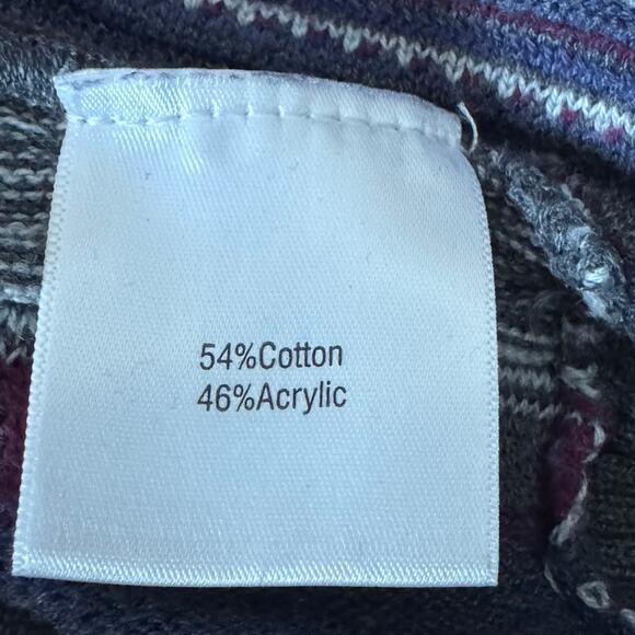 Vintage Norm Thompson Striped Grandpa Sweater Mens Size Large Purple Textured - Picture 9 of 12